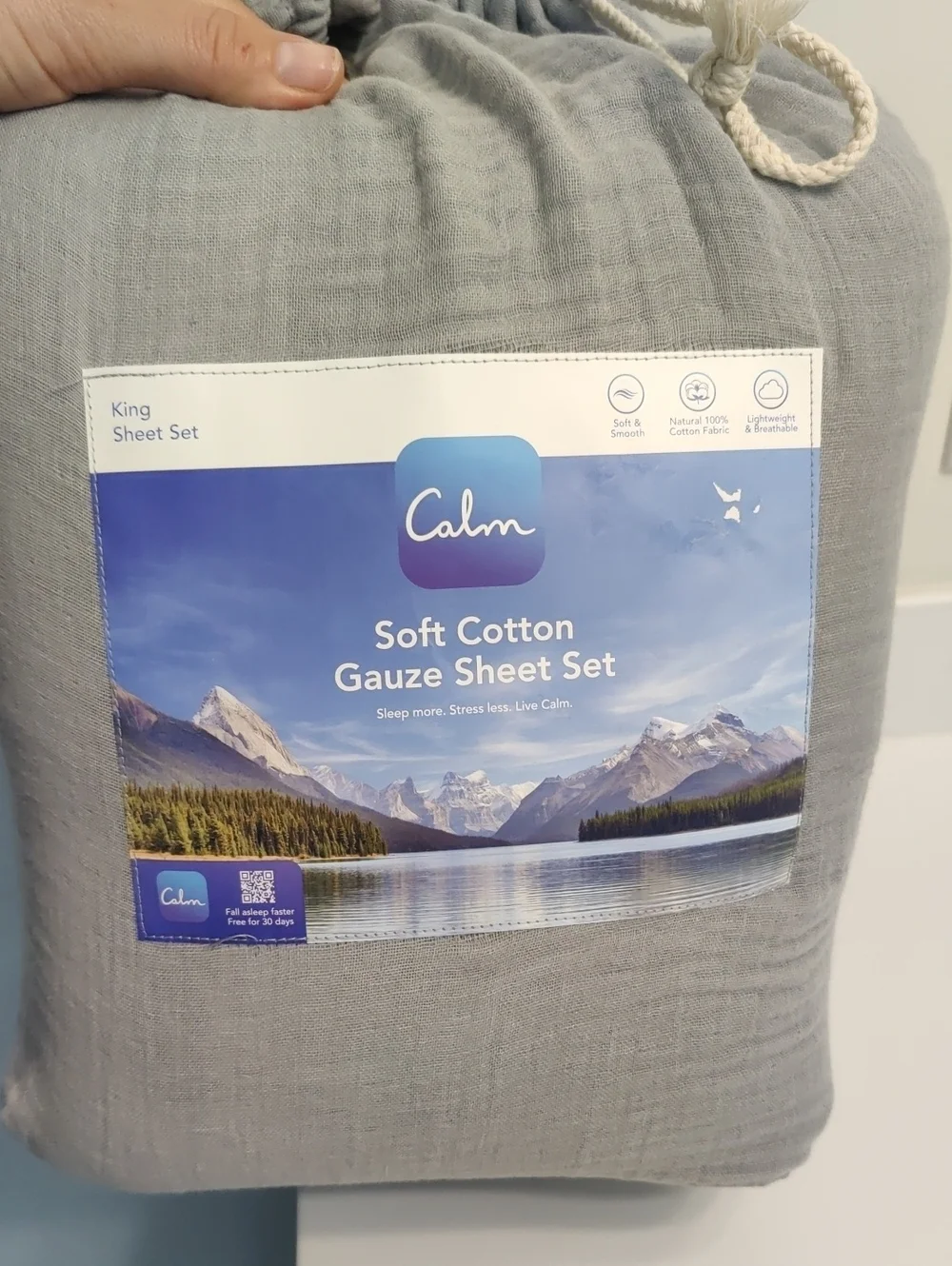 New!Calm Stone Gray Cotton Gauze Muslin Bedding King Set Soft Quilted Layers Y2
